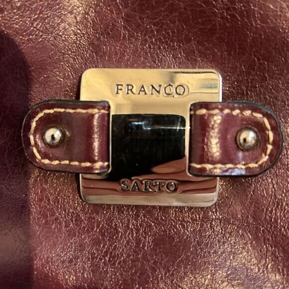 Franco Sarto Maroon Faux Leather Crossbody Bag - Picture 3 of 13